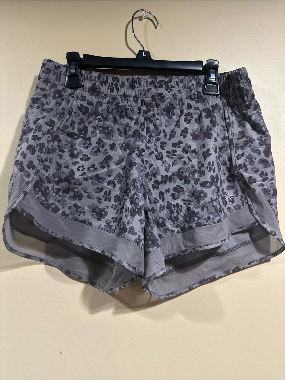 Athleta Gray Floral Print Athletic Shorts